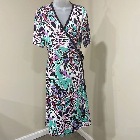 NWOT Anita Abstract Wrap Dress.  Size S small 4/6 - Picture 1 of 10